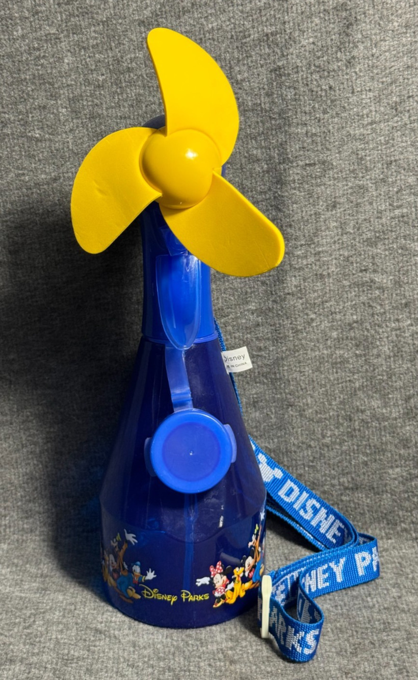 Disney Parks Mickey Mouse Misting Fan Cooling Water Spray Bottle With Lanyard